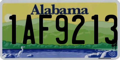 AL license plate 1AF9213