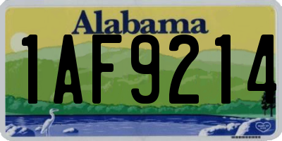 AL license plate 1AF9214
