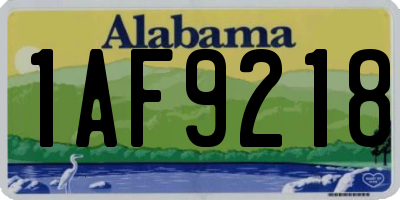 AL license plate 1AF9218