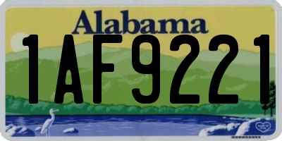 AL license plate 1AF9221