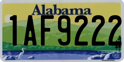 AL license plate 1AF9222