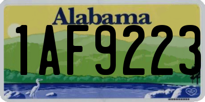 AL license plate 1AF9223