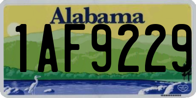 AL license plate 1AF9229