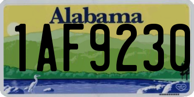 AL license plate 1AF9230