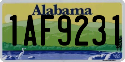 AL license plate 1AF9231