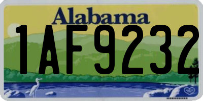 AL license plate 1AF9232