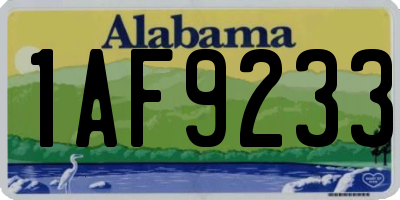 AL license plate 1AF9233