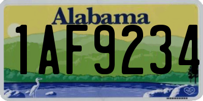 AL license plate 1AF9234