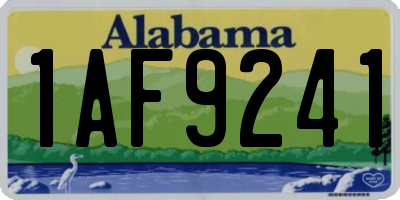 AL license plate 1AF9241