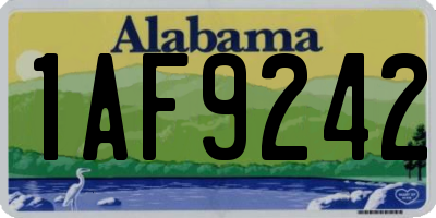 AL license plate 1AF9242