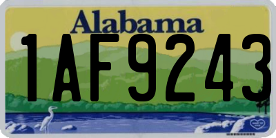 AL license plate 1AF9243