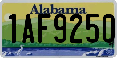 AL license plate 1AF9250