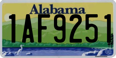 AL license plate 1AF9251