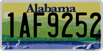 AL license plate 1AF9252