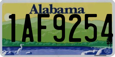 AL license plate 1AF9254