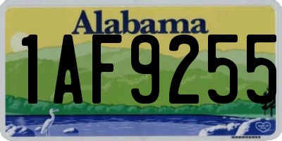 AL license plate 1AF9255