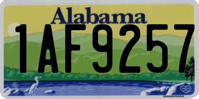 AL license plate 1AF9257