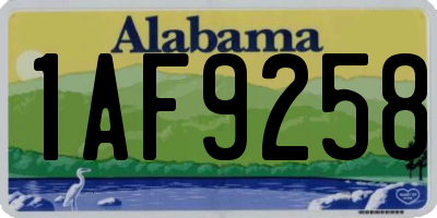 AL license plate 1AF9258