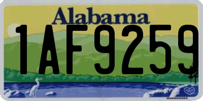 AL license plate 1AF9259