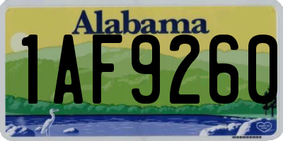 AL license plate 1AF9260