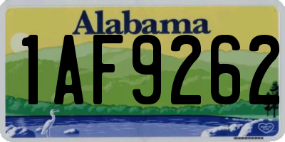 AL license plate 1AF9262