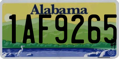 AL license plate 1AF9265