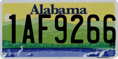 AL license plate 1AF9266