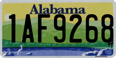 AL license plate 1AF9268