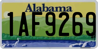 AL license plate 1AF9269