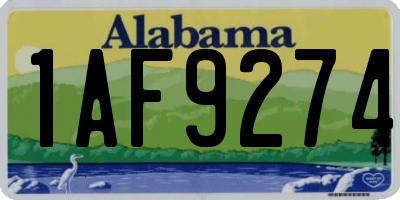 AL license plate 1AF9274