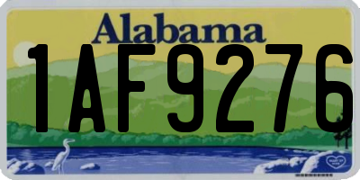 AL license plate 1AF9276