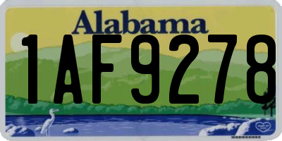 AL license plate 1AF9278