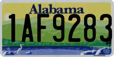 AL license plate 1AF9283