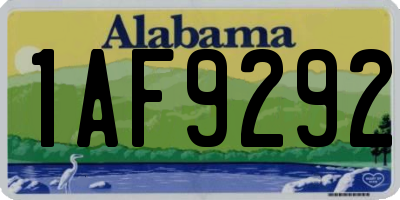 AL license plate 1AF9292