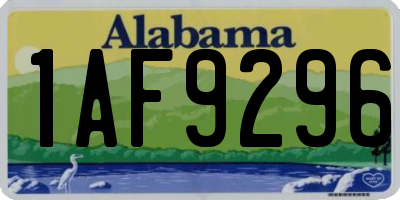 AL license plate 1AF9296