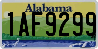 AL license plate 1AF9299