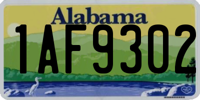 AL license plate 1AF9302