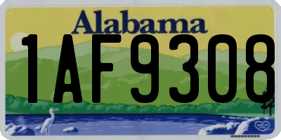 AL license plate 1AF9308