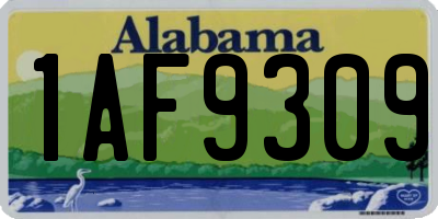 AL license plate 1AF9309