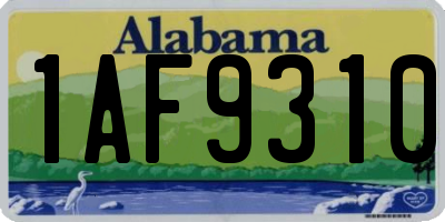 AL license plate 1AF9310