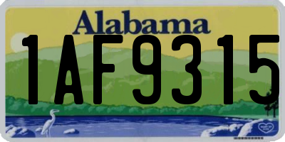 AL license plate 1AF9315
