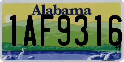 AL license plate 1AF9316