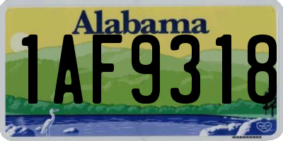 AL license plate 1AF9318