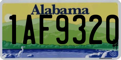 AL license plate 1AF9320