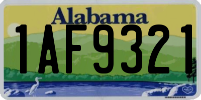 AL license plate 1AF9321