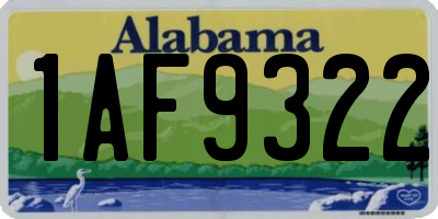 AL license plate 1AF9322