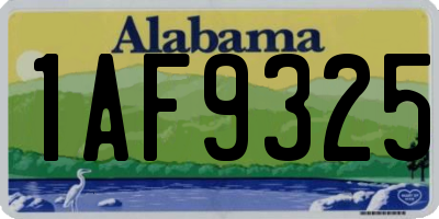 AL license plate 1AF9325