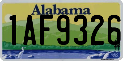 AL license plate 1AF9326
