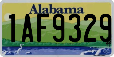 AL license plate 1AF9329