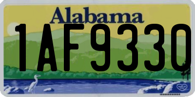 AL license plate 1AF9330